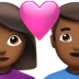 👩🏾‍❤️‍👨🏾 couple with heart: woman, man, medium-dark skin tone display on Apple